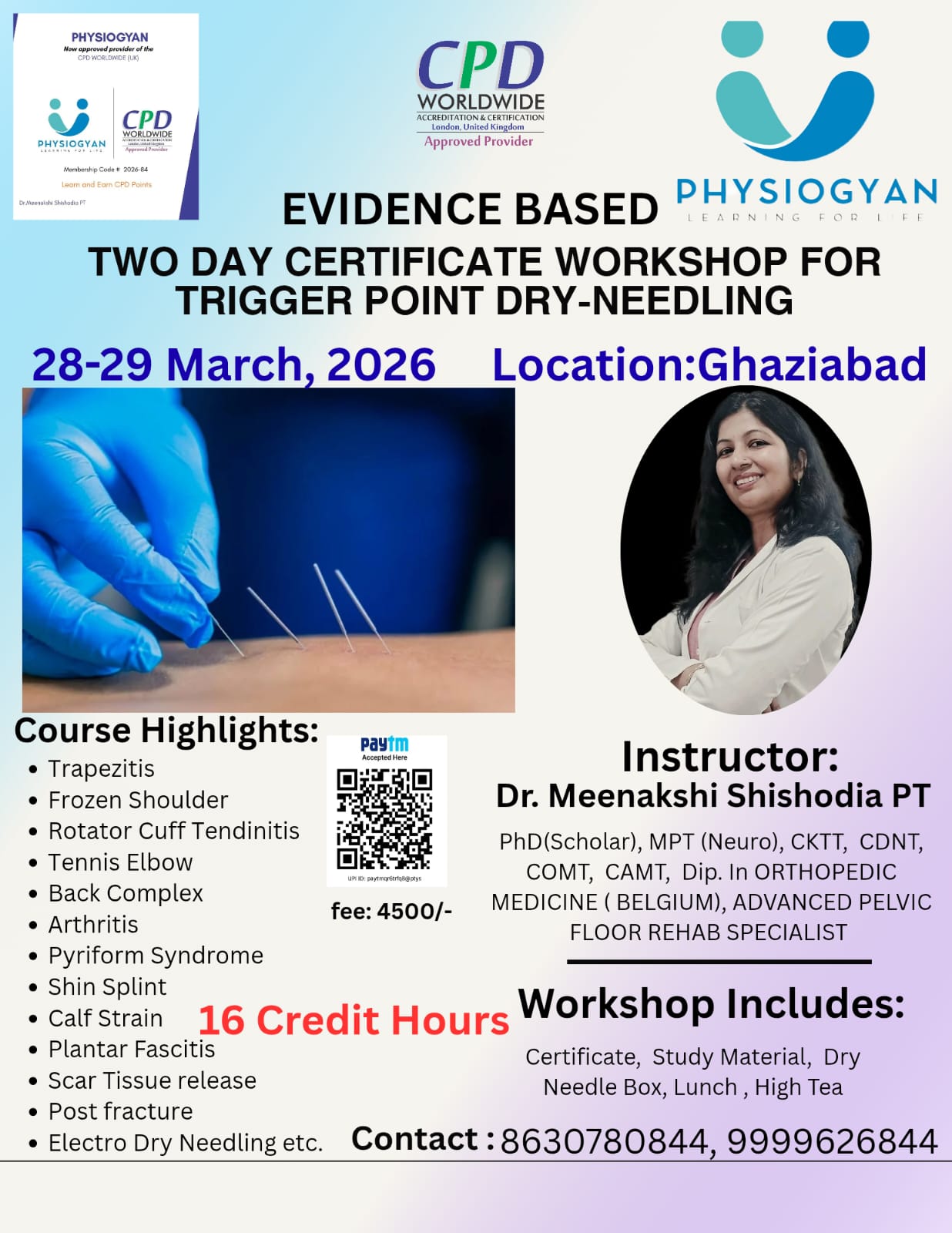 EVIDENCE BASED TWO DAY CERTIFICATE WORKSHOP FOR TRIGGER POINT DRY-NEEDLING
